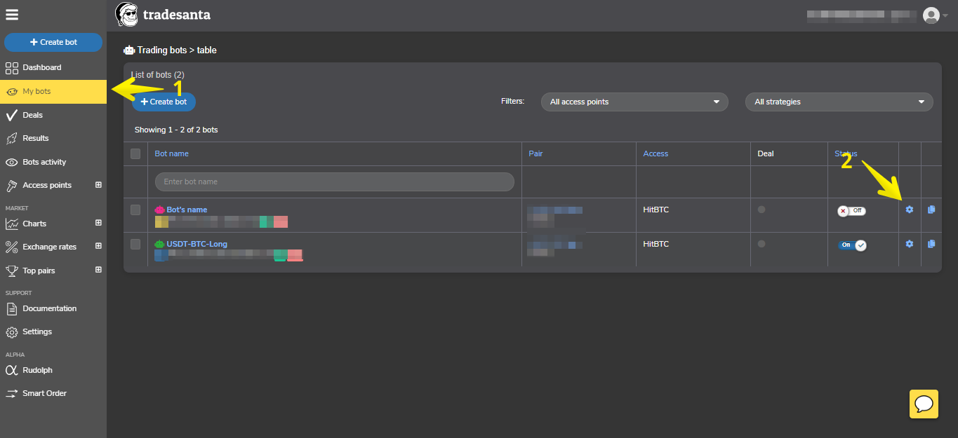 How to set take profit for trading bot